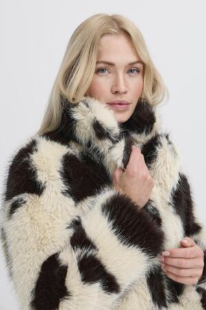 Spotted Faux Fur Coat