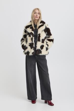 Spotted Faux Fur Coat