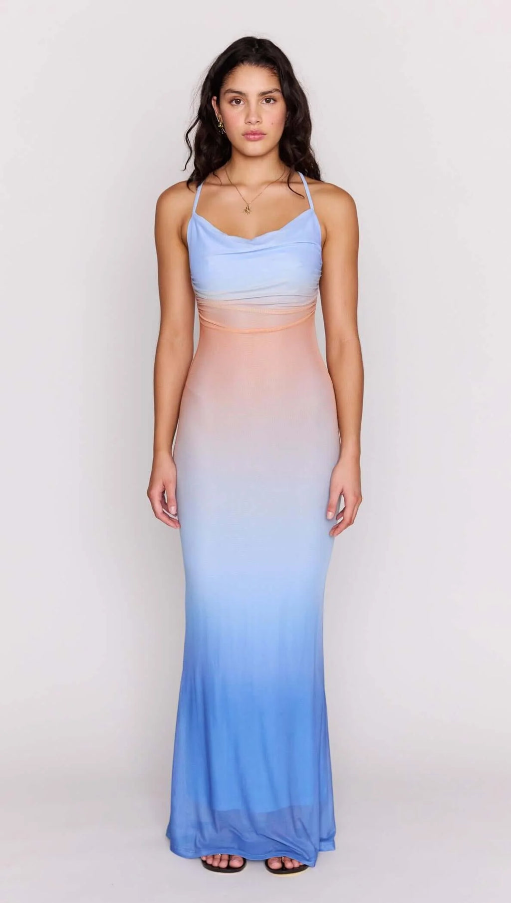 Ombre Mesh Maxi Dress