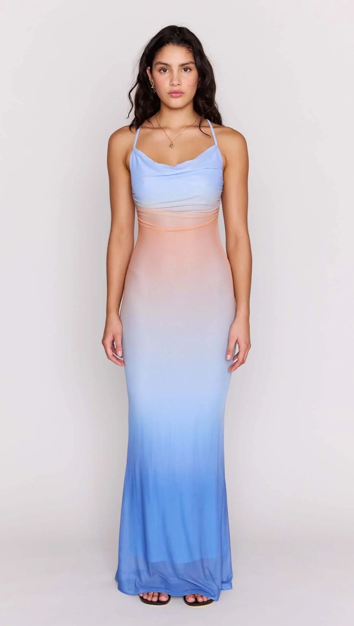 Ombre Mesh Maxi Dress