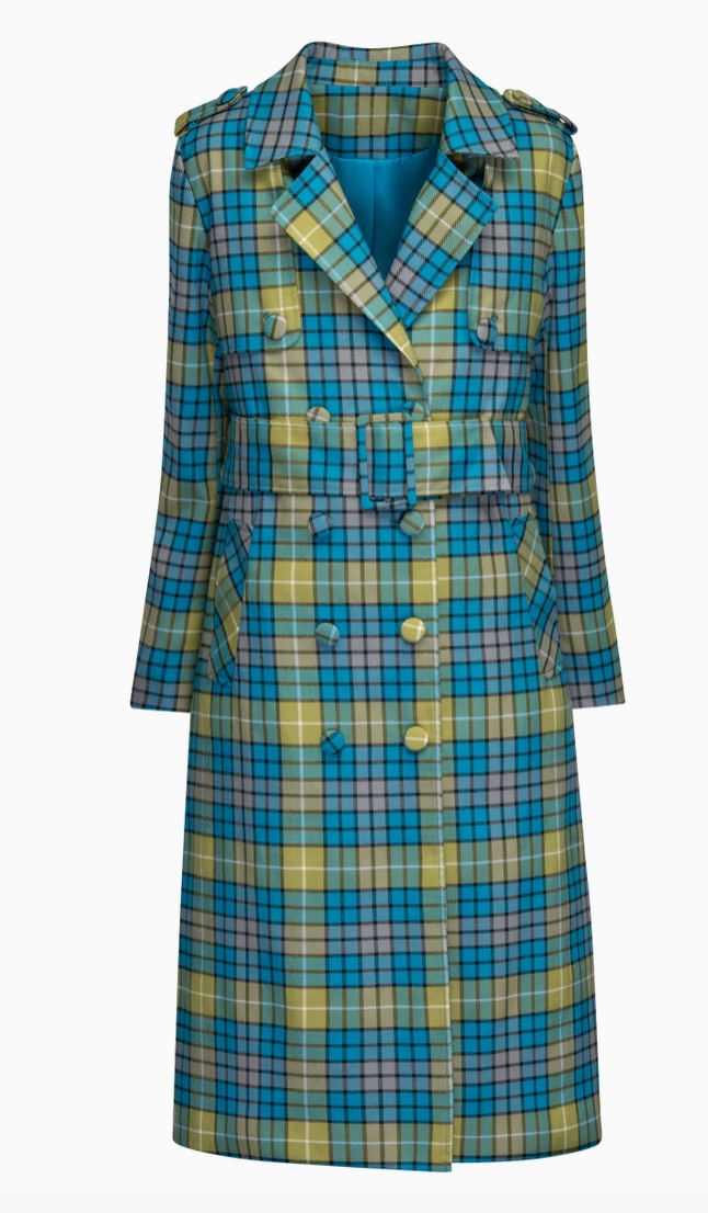 Eliza Plaid Trench Coat