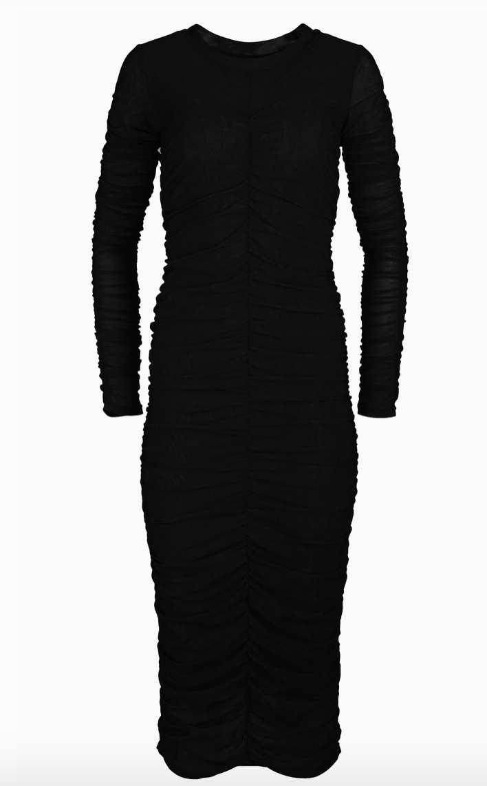 Long Sleeve Mesh Dress