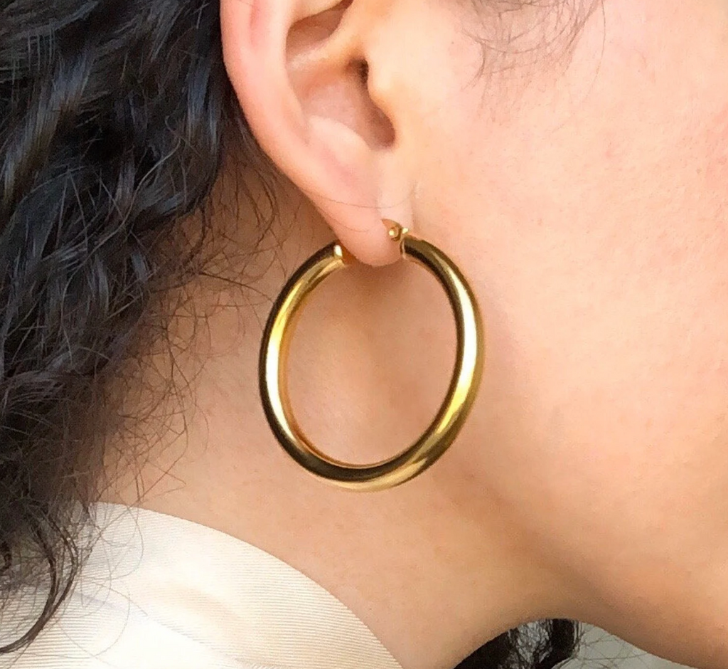 Chunky Gold Hoop Earrings