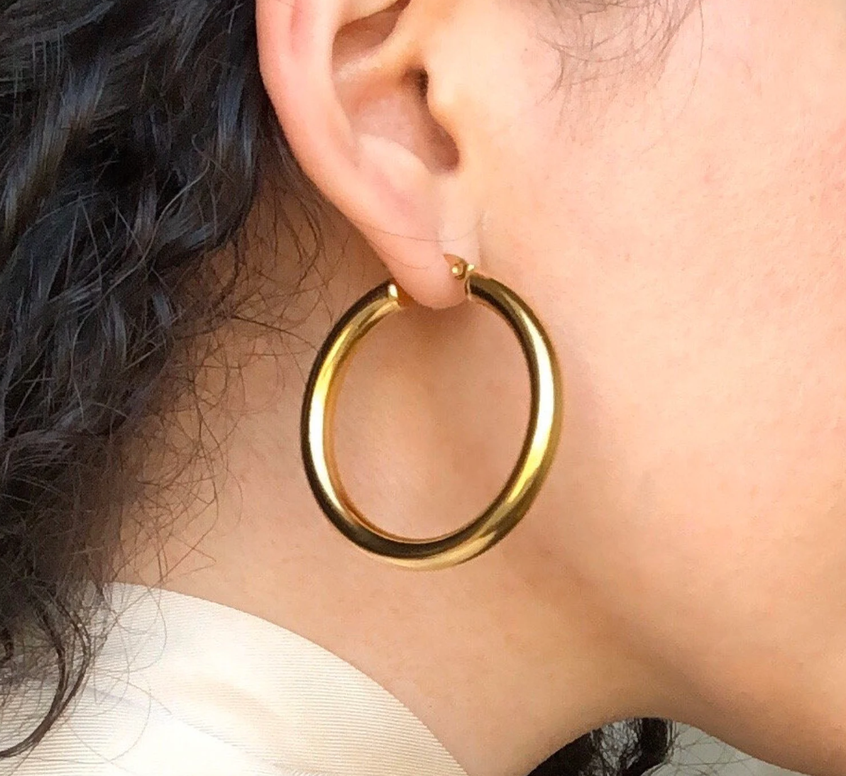Chunky Gold Hoop Earrings