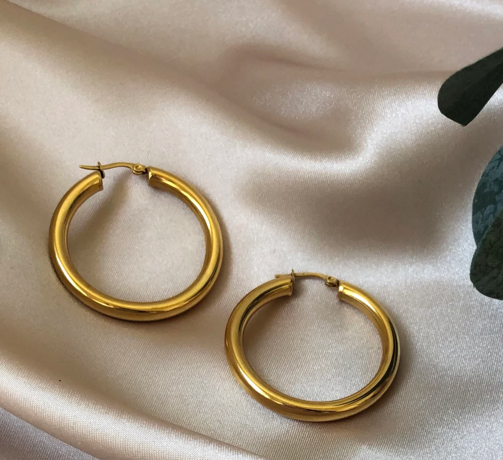 Chunky Gold Hoop Earrings