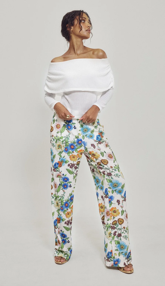 Antique Floral Wide Leg Pant
