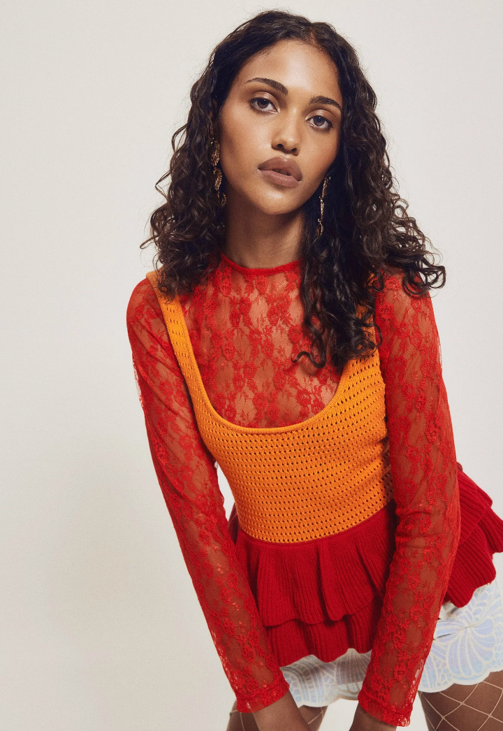 Lace Long Sleeve Top