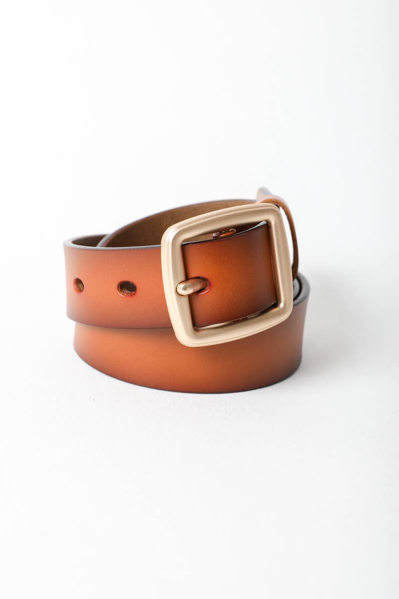 Leather Belt in Camel