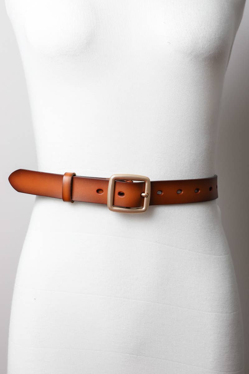 Leather Belt in Camel