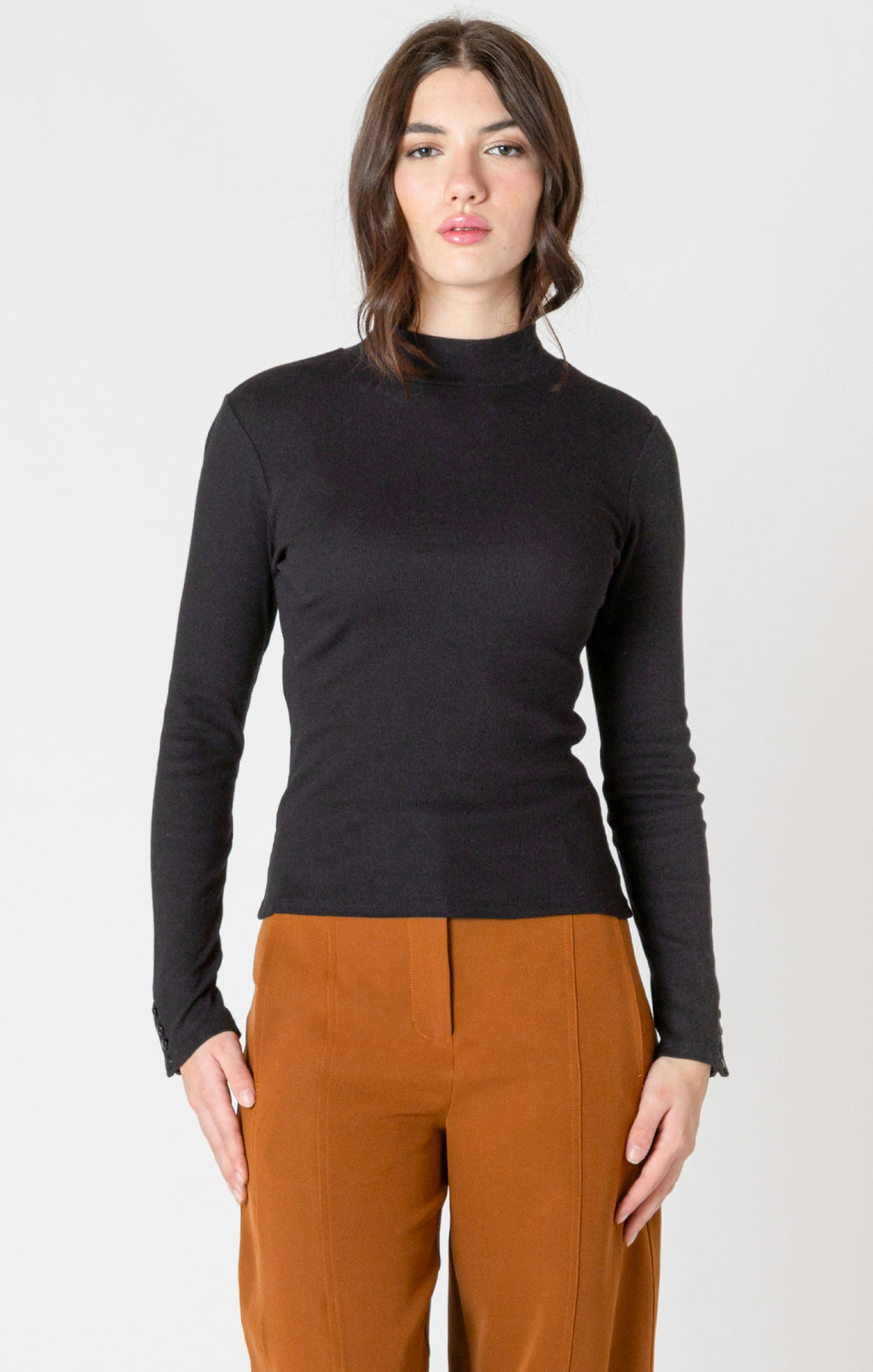 Ribbed mockneck top