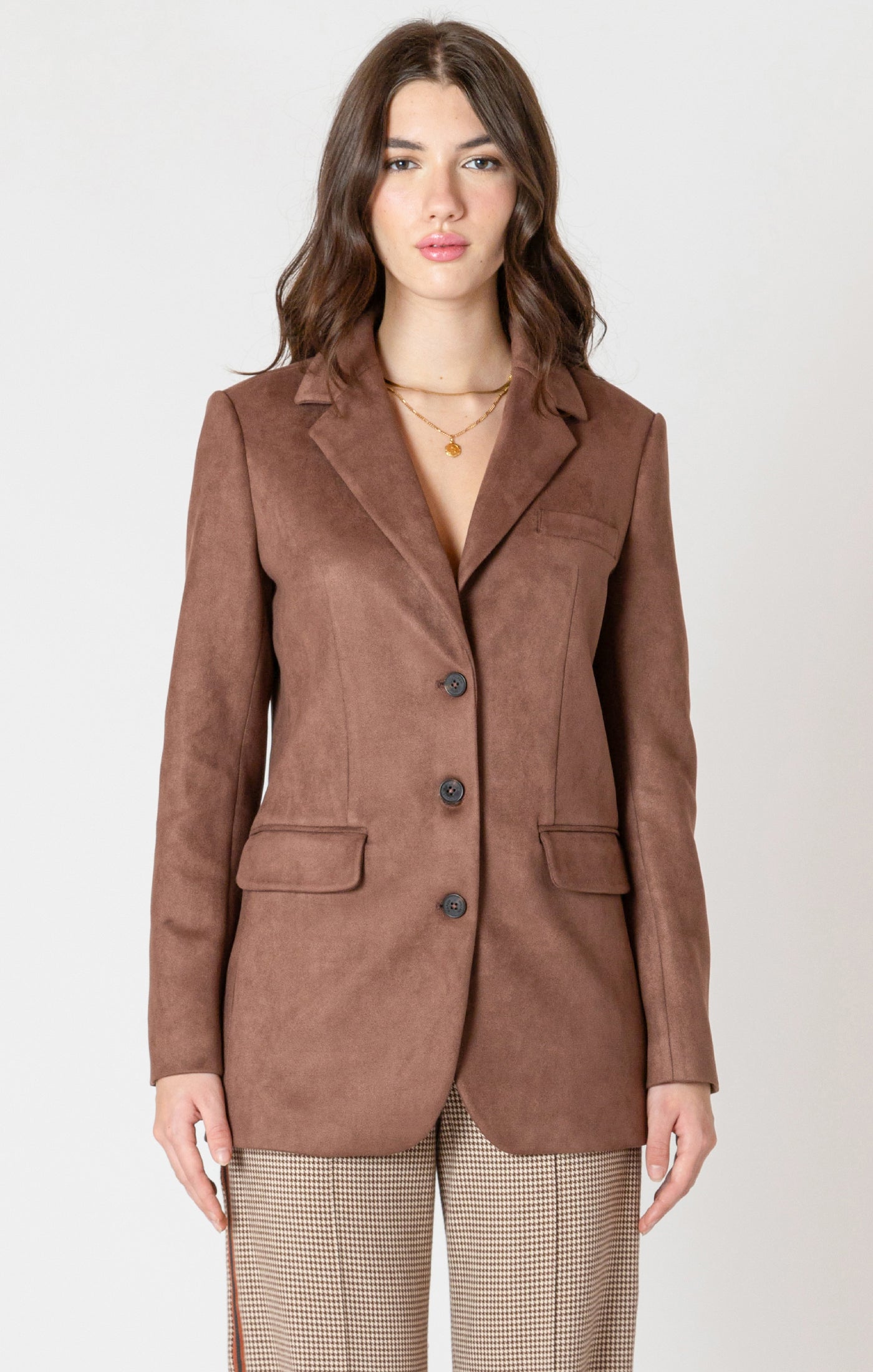 Faux Suede Blazer